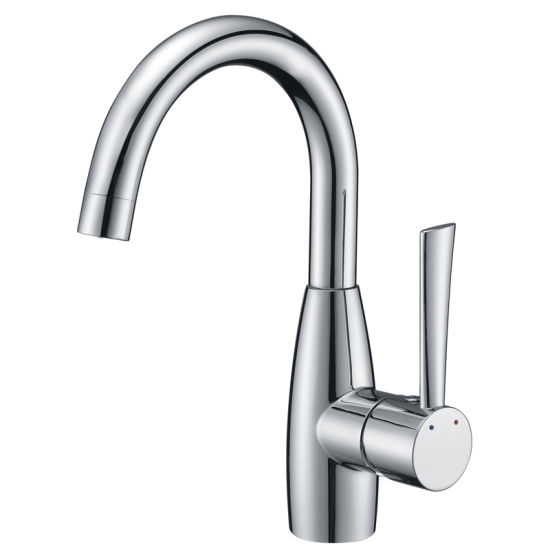 Grifo para baño, orificio simple, grifo para lavabo con barra en cromo