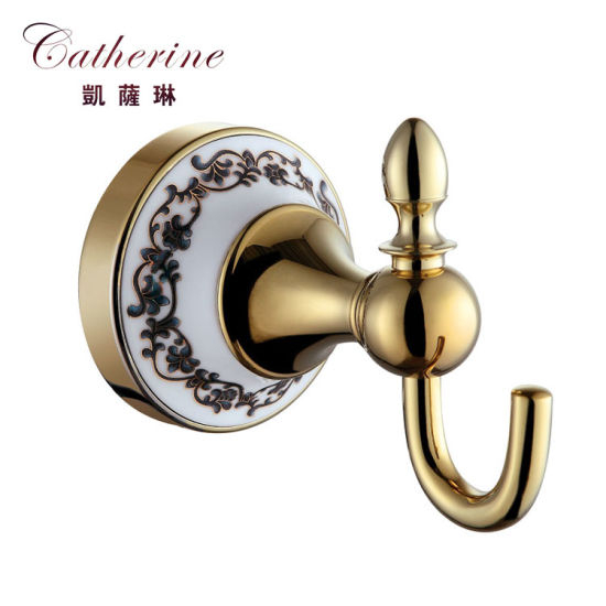 Elegante gancho de baño de acero inoxidable en color dorado (2308)