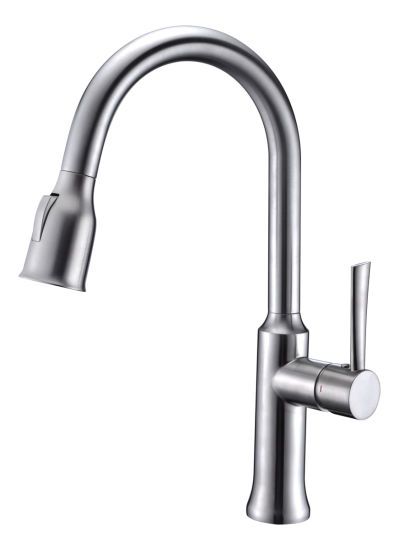 Montado en cubierta Grifo de cocina mezclador Grifo de agua de plata