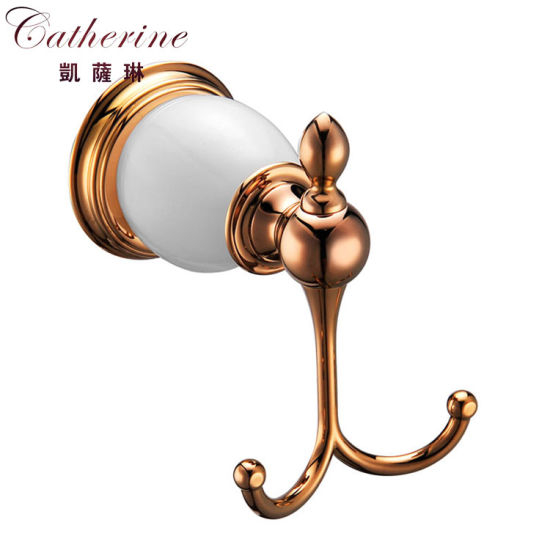Gancho de baño clásico de acero inoxidable en oro rosa (3209)