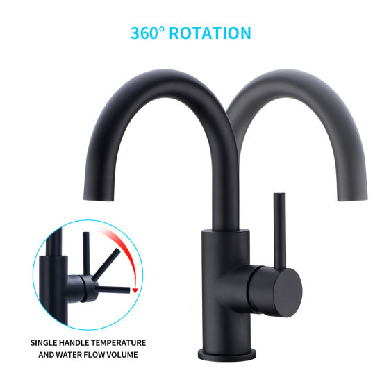 Grifo de baño negro, grifo de lavabo en negro